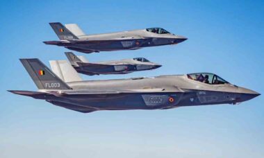 F-35A. Foto: Ministério da Defesa belga