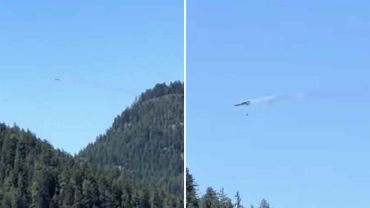 Marine F/A-18 fighter jet crashes in Washington and sparks wildfire. Photo: X @thenewarea51