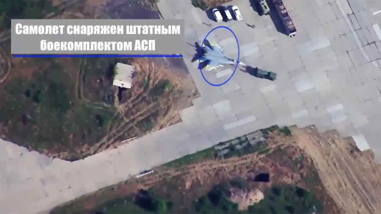 MiG-29 ble ødelagt av en russisk Geran-4-kamikazedrone. Foto: Russlands forsvarsdepartement