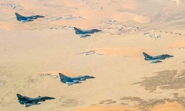 China divulga vitória de 9 a 0 do J-10 sobre um dos caças mais avançados da Europa. Foto: Qatar.mod