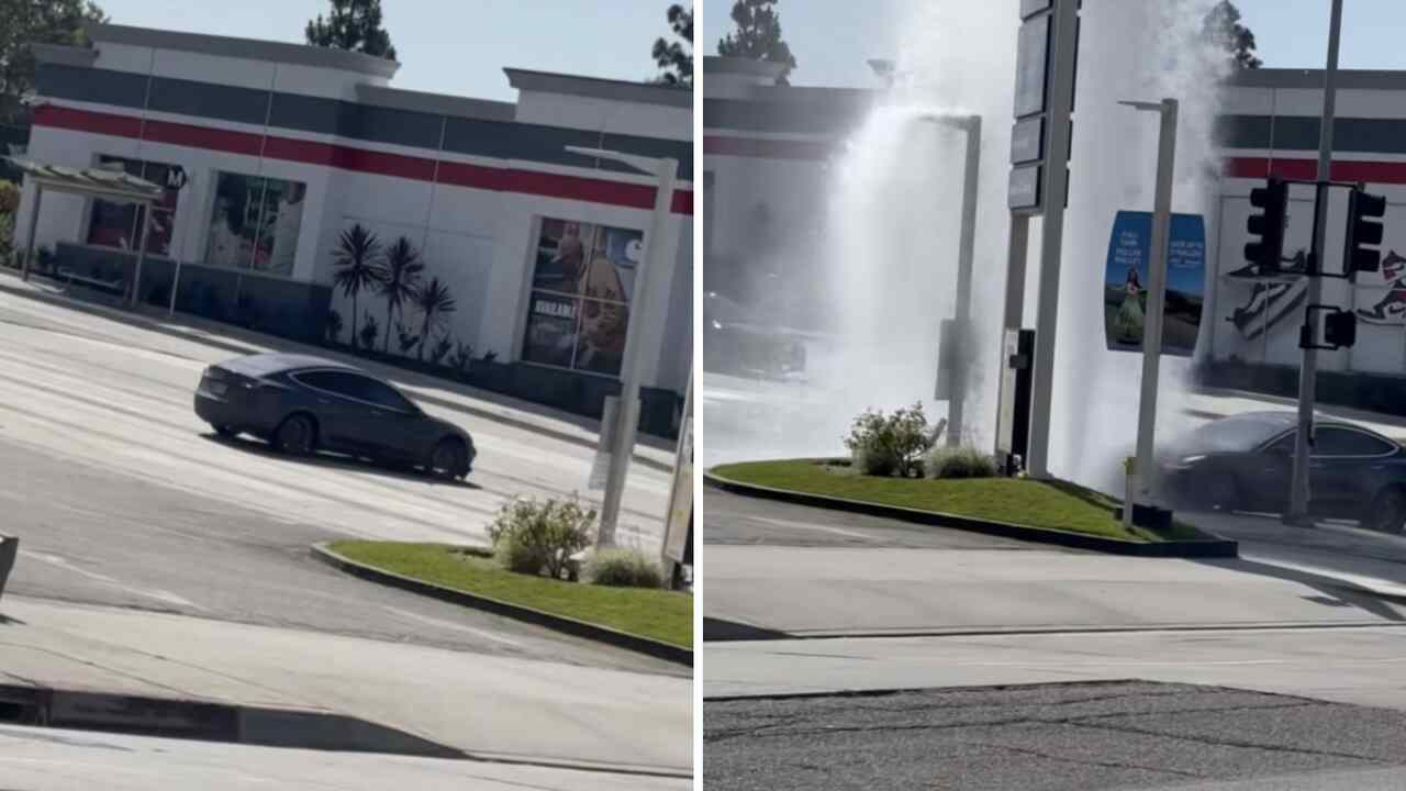 Vídeo: Homem flagra Tesla sem motorista girando em círculos antes de bater em hidrante