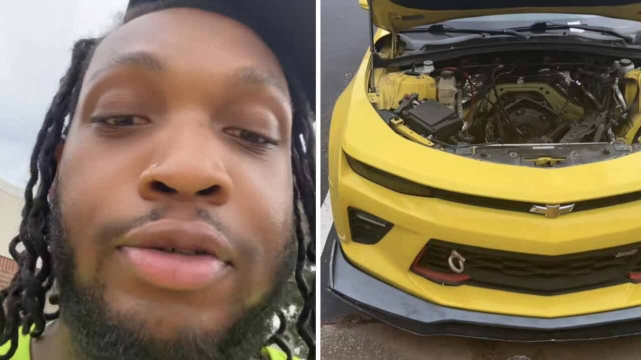 Vídeo: Homem tem motor de Camaro roubado durante primeiro dia de seu novo emprego