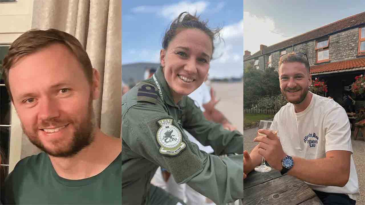 As vítimas foram identificadas como o Capitão de Corveta Chris Gayson e a Capitão-Tenente Lily-Mae Fisher, ambos do 846 Naval Air Squadron, além do Segundo-Sargento Owen Green, do 845 Naval Air Squadron.