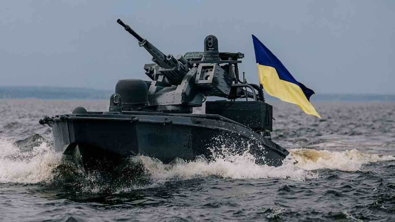 Versioner af den ukrainske maritime drone Sea Baby. Foto: Telegram @SBUkr