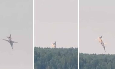 Bombardeiro russo Tu-22M3 cai na Sibéria durante voo de treinamento. Foto: X @visegrad24