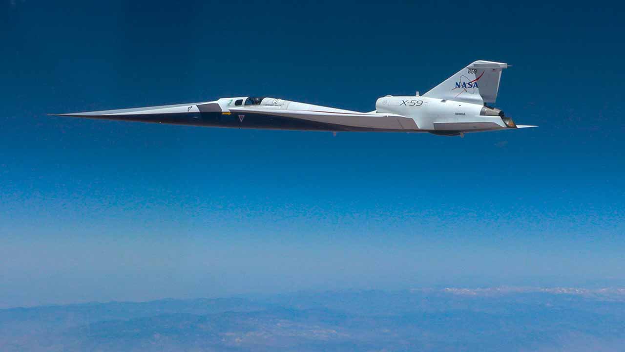 X-59 flies at supersonic speed for the first time. Photo: NASA 