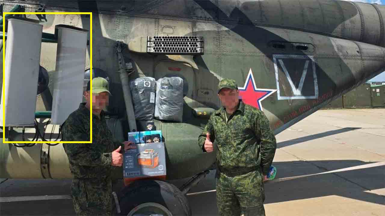 Rússia adapta helicóptero Mi-8 para atuar como plataforma aérea de guerra eletrônica (Foto: Telegram @warhistoryalconafter)