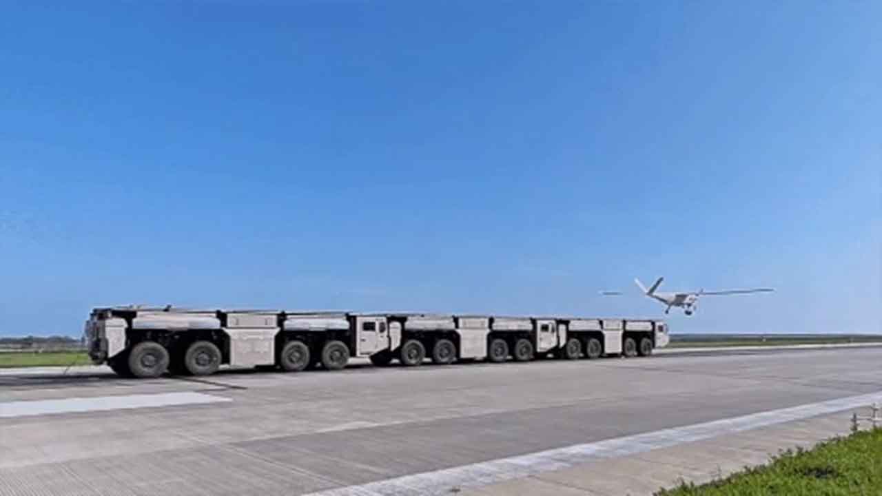 China tests mobile electromagnetic catapult for drone launches for the first time (Photo: X)
