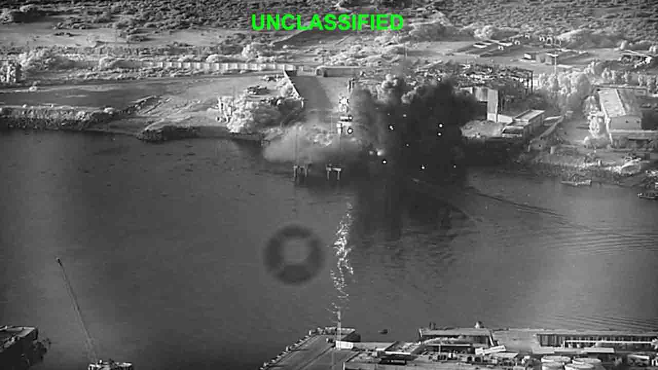 USA bruker sjødroner for første gang i angrep mot mål i Iran. Foto: X @CENTCOM