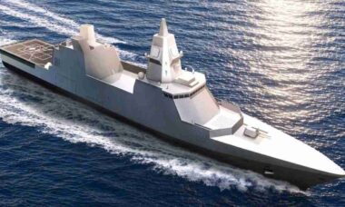 Cingapura revela maior estrutura composta já feita para novo navio de guerra