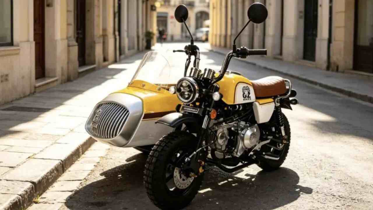Moto retrô com sidecar chama atenção por visual inspirado nos anos 1950