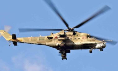 Mil Mi-24P da Força Aérea Russa. Foto: Wikimedia