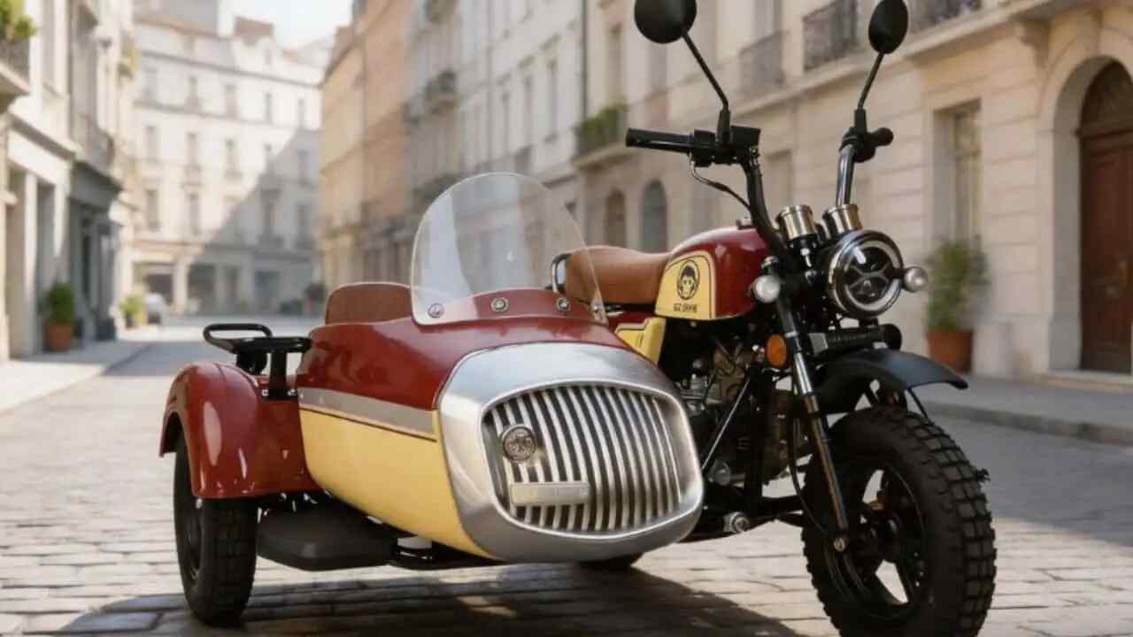 Moto retrô com sidecar chama atenção por visual inspirado nos anos 1950