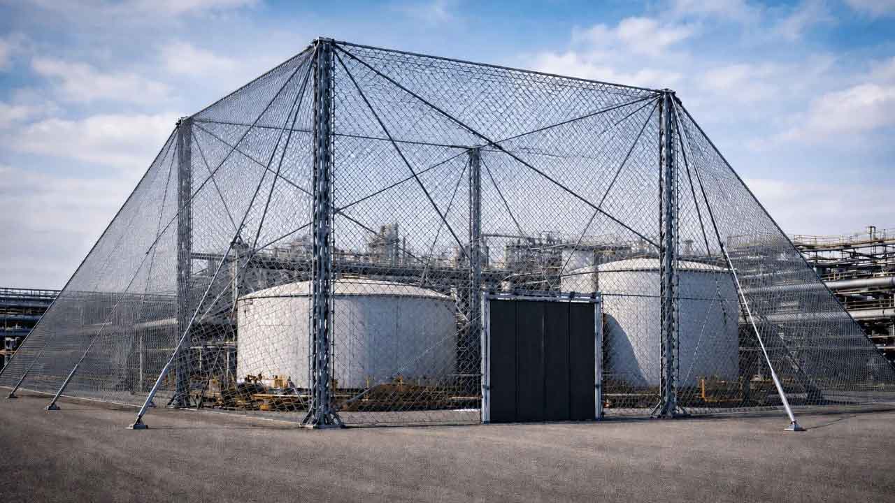 La Russie développe une structure métallique pour protéger les raffineries contre les attaques de drones. Photo : Rostec