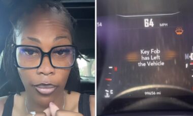 Vídeo: Mulher dirige por 30 minutos e recebe aviso de que chave do carro ficou para trás