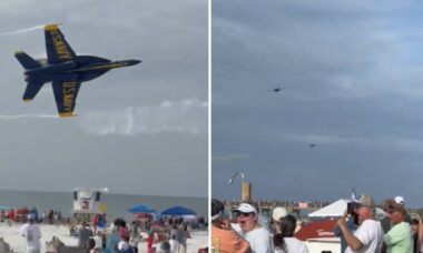 Vídeo: Voo rasante dos Blue Angels causa confusão e derruba barracas em praia da Flórida