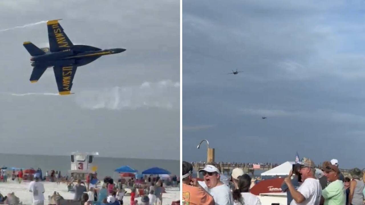 Vídeo: Voo rasante dos Blue Angels causa confusão e derruba barracas em praia da Flórida