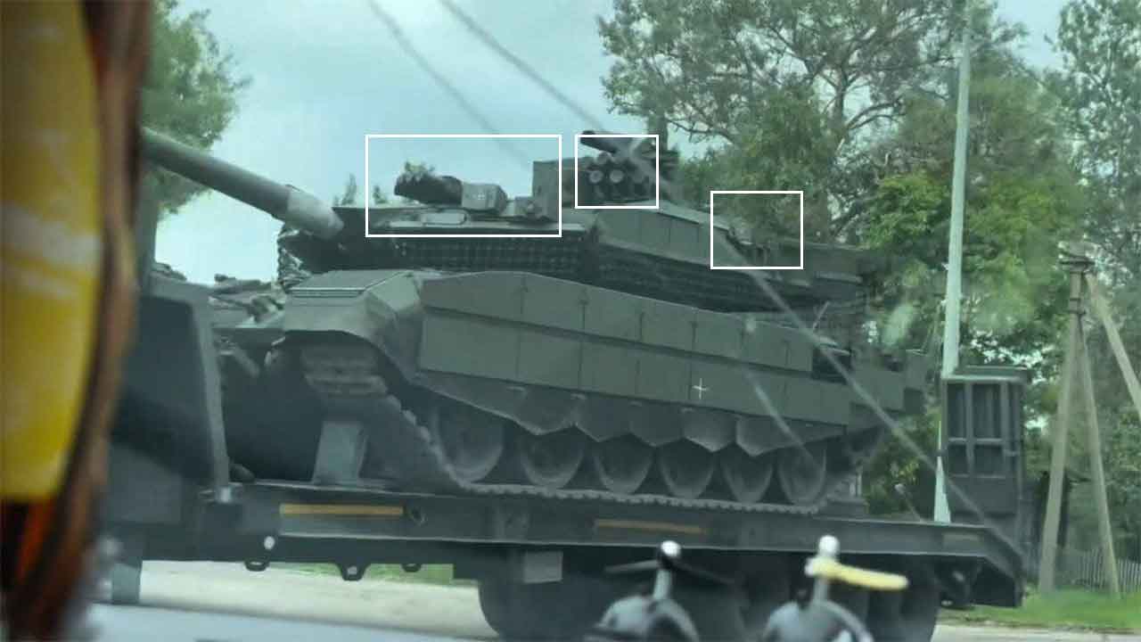 T-90M tank with Arena-M system spotted in Russia, reinforcing progress against drones (X @WillKnowler / Telegram - supernova_plus)